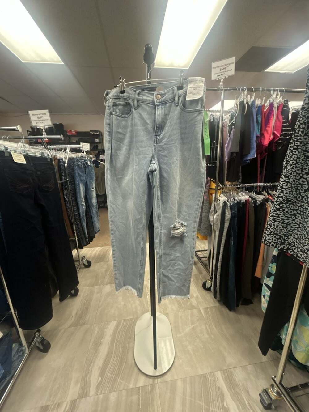 Calvin Klein Jeans High Rise Straight Petite Light Wash Denim Jeans